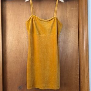 mustard yellow velvet dress never worn